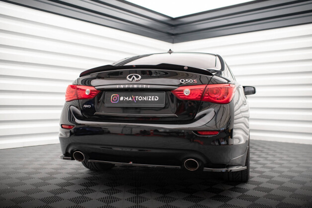 Heck Spoiler Aufsatz Abrisskante passend für Infiniti Q50 S Mk1 schwarz Hochglanz