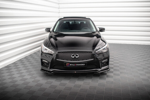 Cup Spoilerlippe Front Ansatz V.1 passend für Infiniti Q50 S Mk1 schwarz Hochglanz