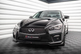 Cup Spoilerlippe Front Ansatz V.1 passend für Infiniti Q50 S Mk1 schwarz Hochglanz