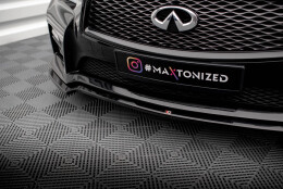 Street+ Spoilerlippe Front Ansatz V.1 passend für Infiniti Q50 S Mk1 schwarz Hochglanz