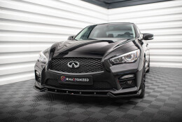 Street+ Spoilerlippe Front Ansatz V.2 passend für Infiniti Q50 S Mk1 schwarz Hochglanz