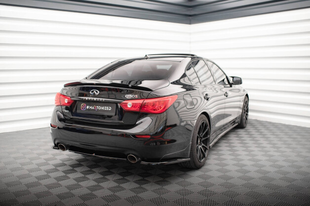 Mittlerer Cup Diffusor Heck Ansatz passend für Infiniti Q50 S Mk1 schwarz Hochglanz