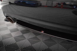 Mittlerer Cup Diffusor Heck Ansatz passend für Infiniti Q50 S Mk1 schwarz Hochglanz