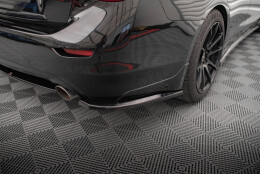 Heck Ansatz Flaps Diffusor V.1 passend für Infiniti Q50 S Mk1 schwarz Hochglanz