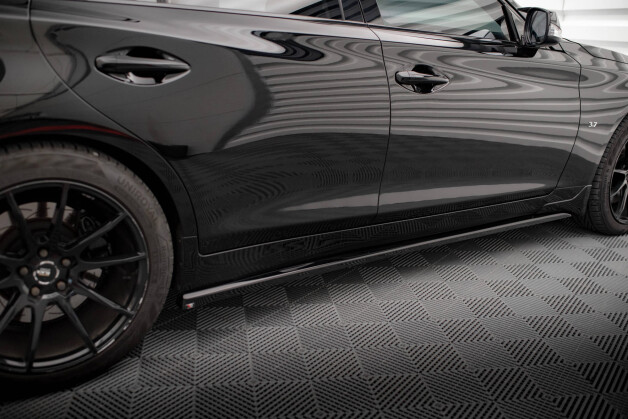 Street+ Seitenschweller Leisten V.1 passend für Infiniti Q50 S Mk1 schwarz Hochglanz