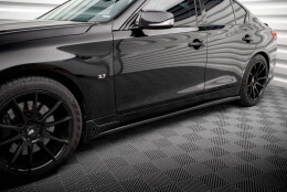 Seitenschweller Ansatz Cup Leisten V.1 passend für Infiniti Q50 S Mk1 schwarz Hochglanz