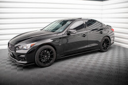 Seitenschweller Ansatz Cup Leisten V.1 passend für Infiniti Q50 S Mk1 schwarz Hochglanz