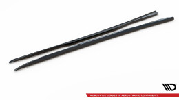 Seitenschweller Ansatz Cup Leisten V.1 passend für Infiniti Q50 S Mk1 schwarz Hochglanz