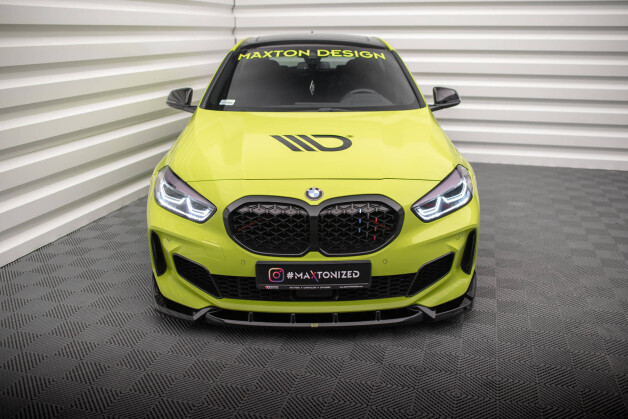 Cup Spoilerlippe Front Ansatz V.7 passend für BMW 1er F40 M-Paket / M135i schwarz Hochglanz