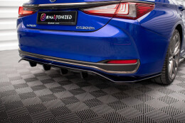 Mittlerer Cup Diffusor Heck Ansatz DTM Look passend für Lexus ES F Sport Mk7 schwarz Hochglanz