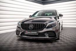 Cup Spoilerlippe Front Ansatz V.1 passend für Mercedes-Benz C AMG Line Limousine / Coupe / Kombi W205 / C205 / S205 Facelift schwarz Hochglanz