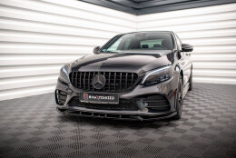 Cup Spoilerlippe Front Ansatz V.2 passend für Mercedes-Benz C AMG Line Limousine / Coupe / Kombi W205 / C205 / S205 Facelift schwarz Hochglanz