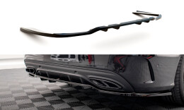 Mittlerer Cup Diffusor Heck Ansatz DTM Look passend für Mercedes-Benz C AMG-Line W205 Facelift schwarz Hochglanz