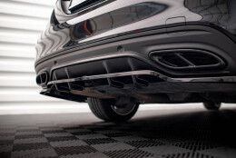 Mittlerer Cup Diffusor Heck Ansatz DTM Look passend für Mercedes-Benz C AMG-Line W205 Facelift schwarz Hochglanz
