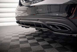 Mittlerer Cup Diffusor Heck Ansatz DTM Look passend für Mercedes-Benz C AMG-Line W205 Facelift schwarz Hochglanz