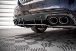 Mittlerer Cup Diffusor Heck Ansatz DTM Look passend für Mercedes-AMG C 43 Limousine / Kombi W205 / S205 Facelift schwarz Hochglanz