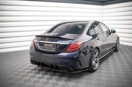 Heck Ansatz Flaps Diffusor für Mercedes-AMG C 43 Limo / Kombi W205 / S205 FL schwarz Hochglanz