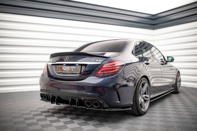 Street Pro Heckschürze Heck Ansatz Diffusor passend für Mercedes-Benz C 43 Limousine W205 Facelift SCHWARZ