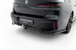 Mittlerer Cup Diffusor Heck Ansatz DTM Look passend für BMW 7 M-Paket G70 schwarz Hochglanz