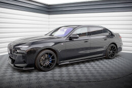 Seitenschweller Ansatz Cup Leisten passend für BMW 740d xDrive M Paket / 740i xDrive M-Paket G70 schwarz Hochglanz