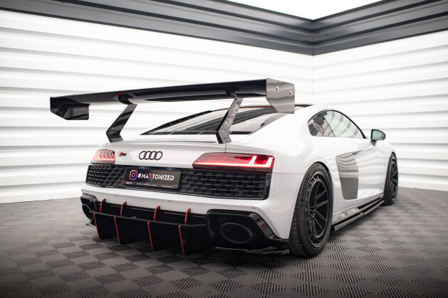 Heck Ansatz Flaps Diffusor für Audi R8 Mk2 FL schwarz Hochglanz