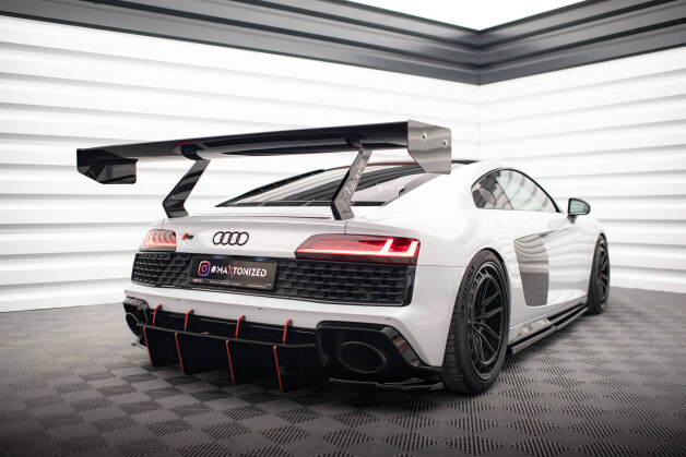 Heck Ansatz Flaps Diffusor passend für Audi R8 Mk2 Facelift schwarz Hochglanz