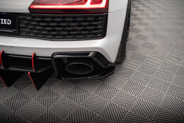 Heck Ansatz Flaps Diffusor passend für Audi R8 Mk2 Facelift schwarz Hochglanz