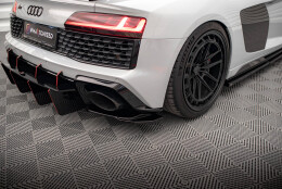 Heck Ansatz Flaps Diffusor passend für Audi R8 Mk2 Facelift schwarz Hochglanz