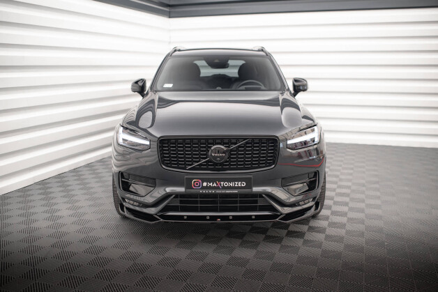 Cup Spoilerlippe Front Ansatz V.1 passend für Volvo XC90 R-Design Mk2 Facelift schwarz Hochglanz