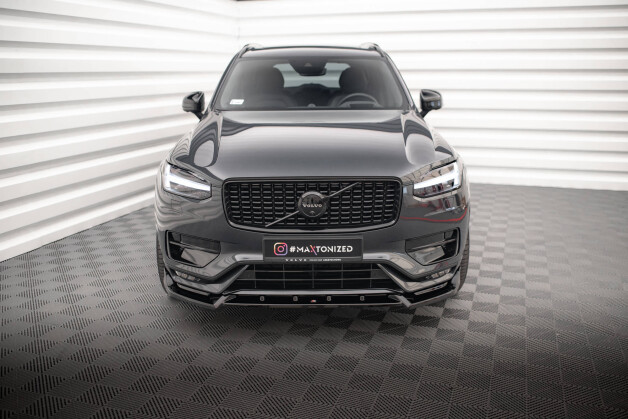 Cup Spoilerlippe Front Ansatz V.2 passend für Volvo XC90 R-Design Mk2 Facelift schwarz Hochglanz