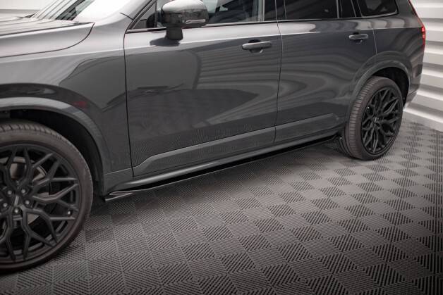 Seitenschweller Ansatz Cup Leisten passend für Volvo XC90 R-Design Mk2 Facelift schwarz Hochglanz