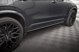 Seitenschweller Ansatz Cup Leisten passend für Volvo XC90 R-Design Mk2 Facelift schwarz Hochglanz