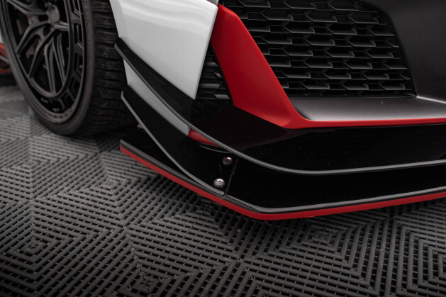 Untere Stoßstangen Flaps Wings vorne Canards für Audi R8 Mk2 Facelift schwarz Hochglanz