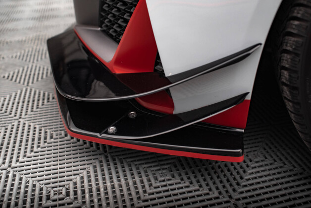 Obere Stoßstangen Flaps Wings vorne Canards passend für Audi R8 Mk2 Facelift schwarz Hochglanz