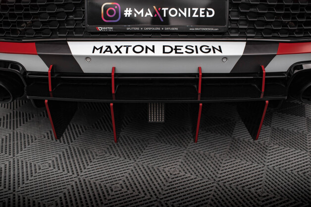 Street Pro Heckschürze Heck Ansatz Diffusor passend für Audi R8 Mk2 Facelift schwarz