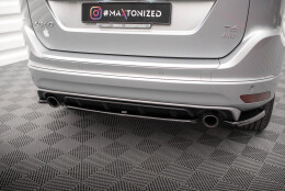 Mittlerer Cup Diffusor Heck Ansatz passend für Volvo XC60 R-Design Mk1 Facelift schwarz Hochglanz