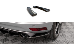 Heck Ansatz Flaps Diffusor passend für Volvo XC60 R-Design Mk1 Facelift schwarz Hochglanz