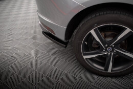 Heck Ansatz Flaps Diffusor passend für Volvo XC60 R-Design Mk1 Facelift schwarz Hochglanz