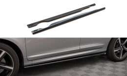 Seitenschweller Ansatz Cup Leisten passend für Volvo XC60 Mk1 Facelift schwarz Hochglanz