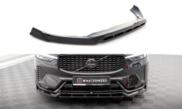 Cup Spoilerlippe Front Ansatz für Volvo XC60 R-Design Mk2 FL schwarz Hochglanz