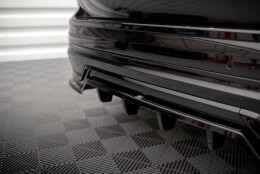 Mittlerer Cup Diffusor Heck Ansatz DTM Look passend für Volvo XC60 R-Design Mk2 Facelift schwarz Hochglanz