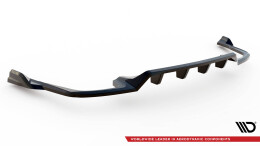 Mittlerer Cup Diffusor Heck Ansatz DTM Look passend für Volvo XC60 R-Design Mk2 Facelift schwarz Hochglanz