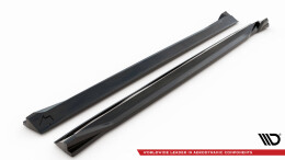 Seitenschweller Ansatz Cup Leisten für Volvo XC60 R-Design Mk2 Facelift schwarz Hochglanz