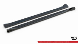 Seitenschweller Ansatz Cup Leisten für Volvo XC60 R-Design Mk2 Facelift schwarz Hochglanz