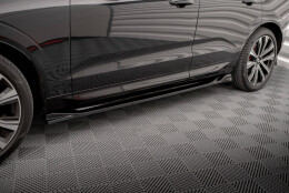 Seitenschweller Ansatz Cup Leisten passend für Volvo XC60 R-Design Mk2 Facelift schwarz Hochglanz