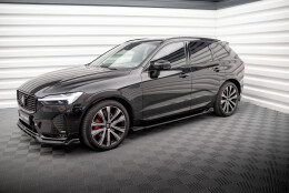 Seitenschweller Ansatz Cup Leisten passend für Volvo XC60 R-Design Mk2 Facelift schwarz Hochglanz
