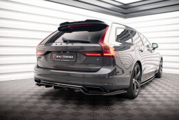 Heck Spoiler Aufsatz Abrisskante passend für Volvo V90 R-Design Mk2 schwarz Hochglanz