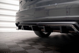 Mittlerer Cup Diffusor Heck Ansatz DTM Look passend für Volvo V90 / S90 R-Design Mk2 schwarz Hochglanz