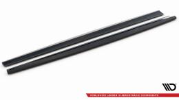 Seitenschweller Ansatz Cup Leisten für Volvo V90 R-Design Mk2 schwarz Hochglanz