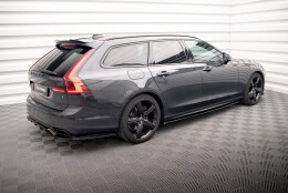 Seitenschweller Ansatz Cup Leisten passend für Volvo V90 / S90 R-Design Mk2 schwarz Hochglanz